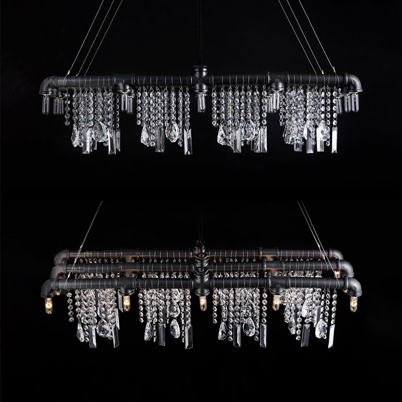 Rain Drop Island Chandelier Contemporary Crystal de 15 luces Lighting For Bar Restaurant