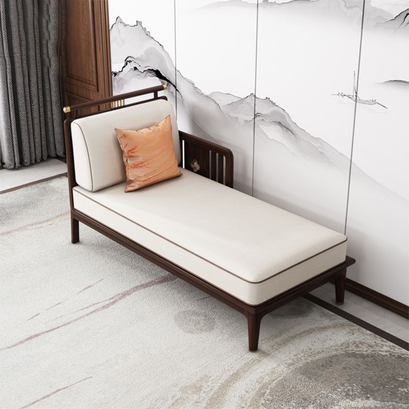 Traditional Living Room Cotton Chaise Rolled Arms Upholstered Chaise Lounge