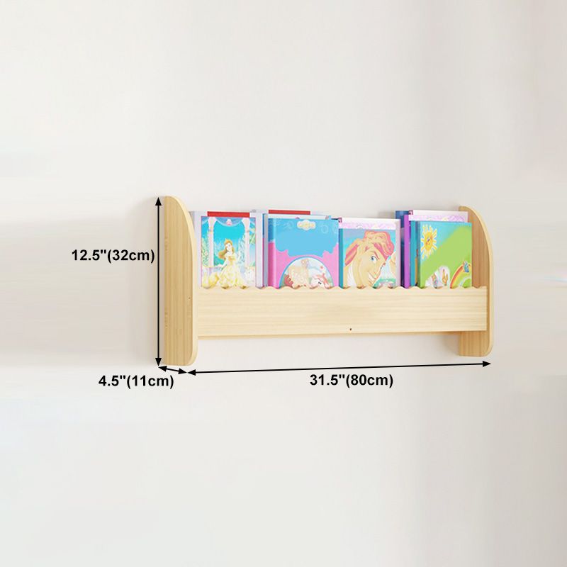 Contemporary Style Bookshelf Solid Wood Wall Mounted Bookcase for Home Office