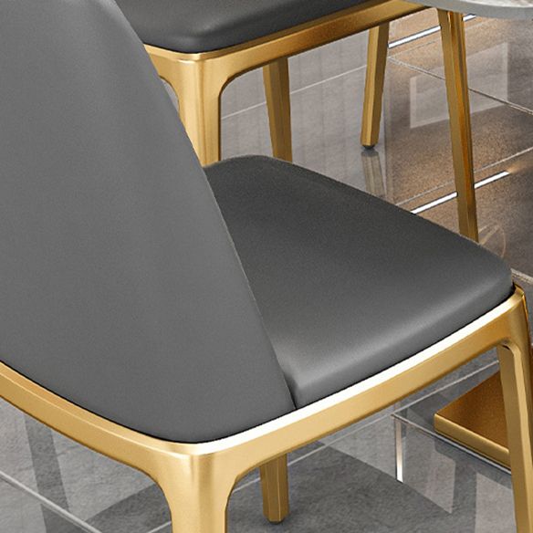 Modern Style Sintered Stone Kitchen Set with Table and Upholstered Chairs