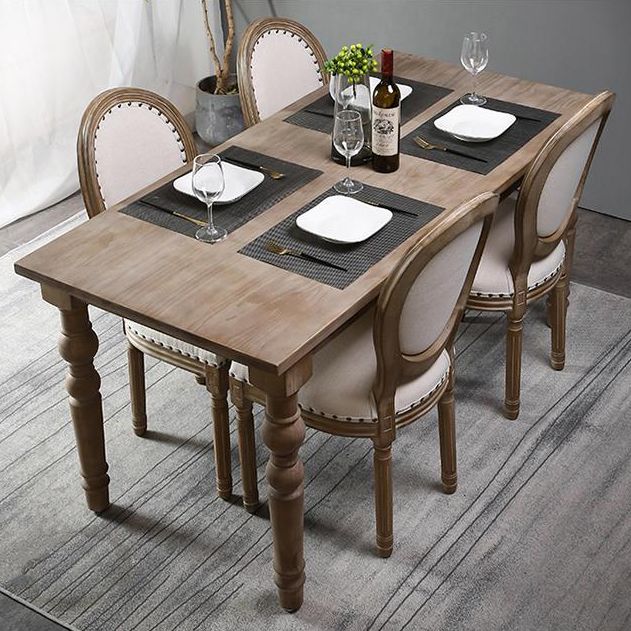 Mesa medieval moderna de madera de pino, mesa antigua rectangular para interiores con 4 patas