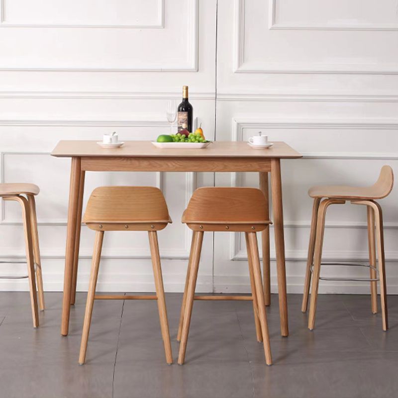 Contemporary Indoor Solid Wood Bar Stool Low Back Armless Stool