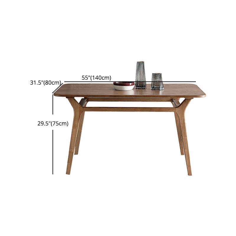 Modern Style 1/4/5 Rectangle Solid Wood Dining Set with Wood Chairs for Home