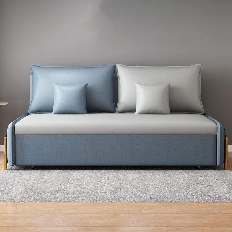 Contemporary Style Faux Leather Armless Sofa Bed for Apartment Use