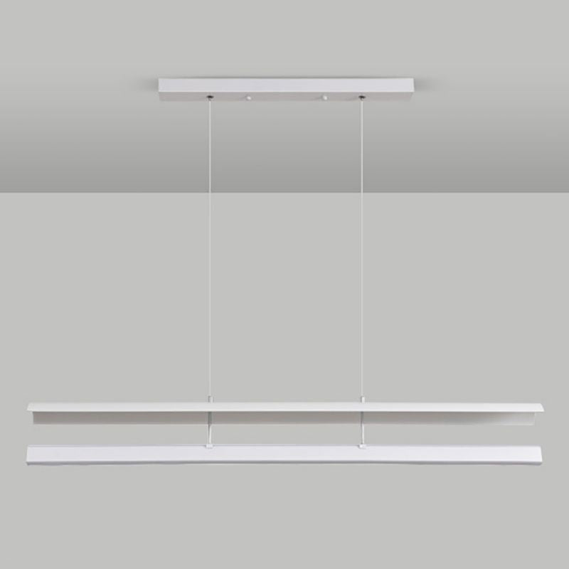 Strip-Shaped Island Pendant Metal Minimalist Linear LED Suspension Lamp for Dining Room