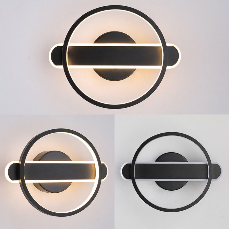 1 lumière du cercle de cercle Light Light Metal Mur de style moderne pour le chevet de l'hôtel