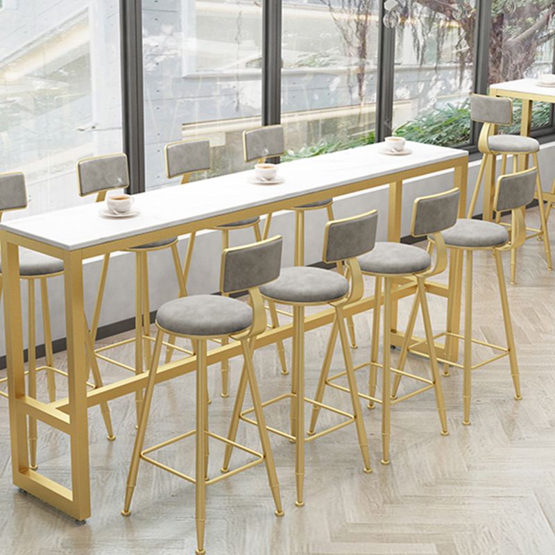 Scandinavian Upholstered Counter Stool Round Bar-height Bar Stool for Indoor