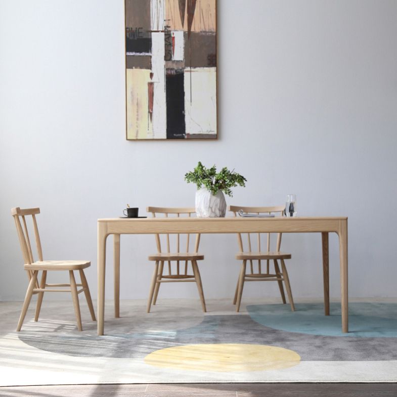 Medieval Modern Ash Wood Table for Restaurant Rectangle Table with 4 Legs