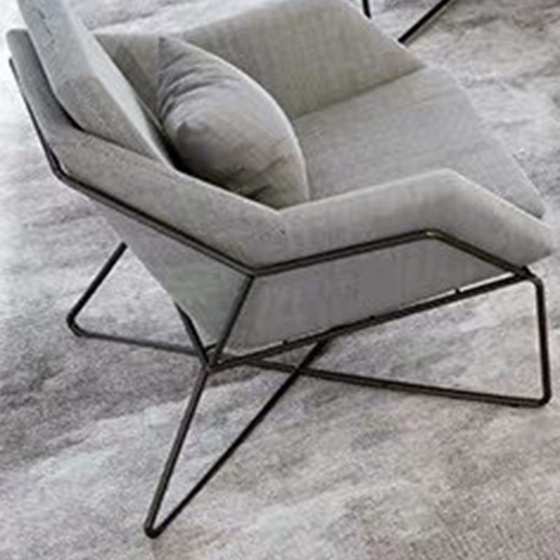 Contemporary Style Cotton Flared Arm Sofa in Gray For Living Room