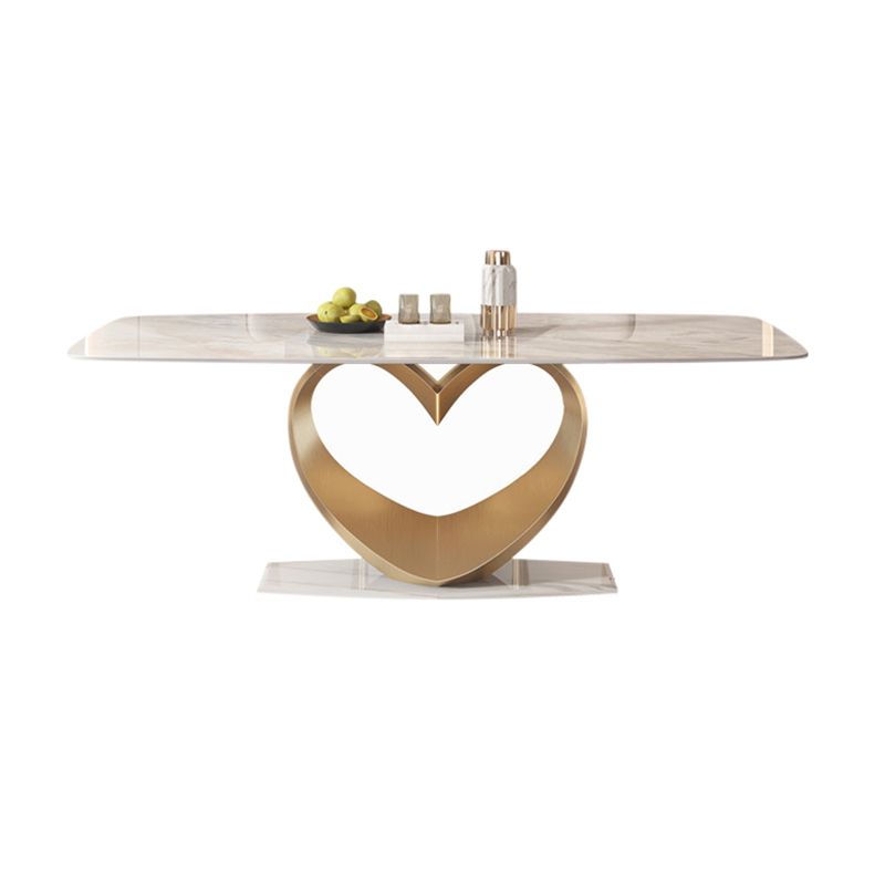 Glam Style Sintered Stone Table Dining Rectangle Table for Home