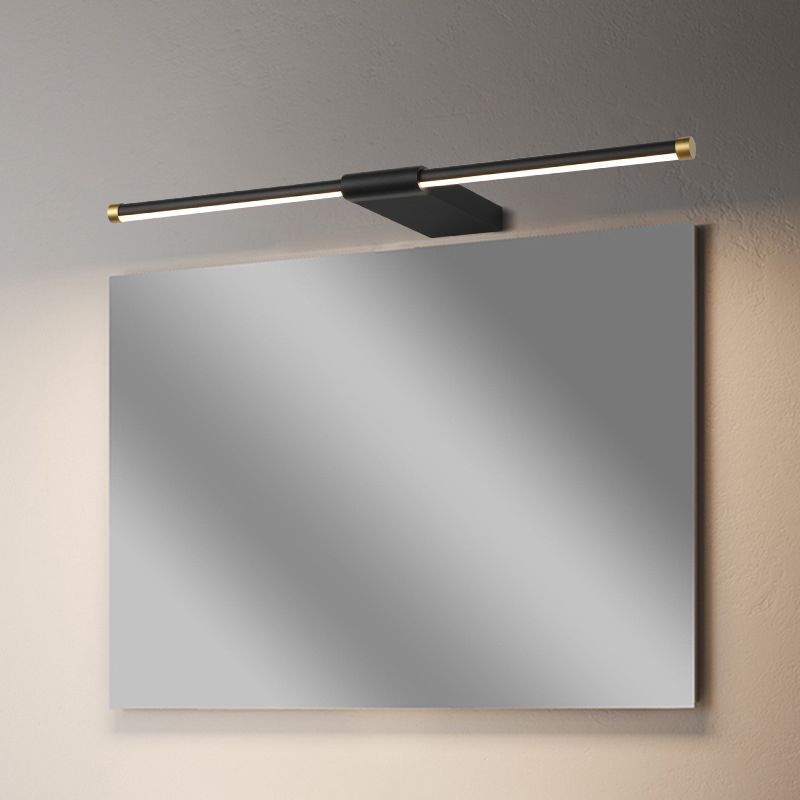 Metal linear Shade Mirror Wall Lights Modern 1 Head Wall Mount Fixture in White and Black
