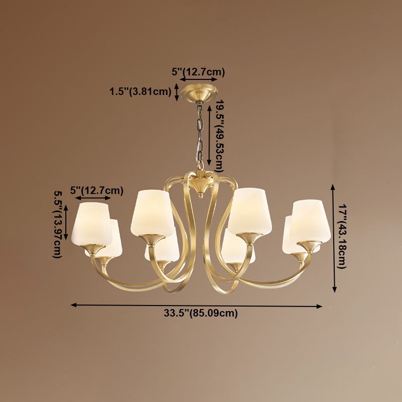Jar-Shaped Pendant Lights Modern Glass Pendant Chandelier in Gold