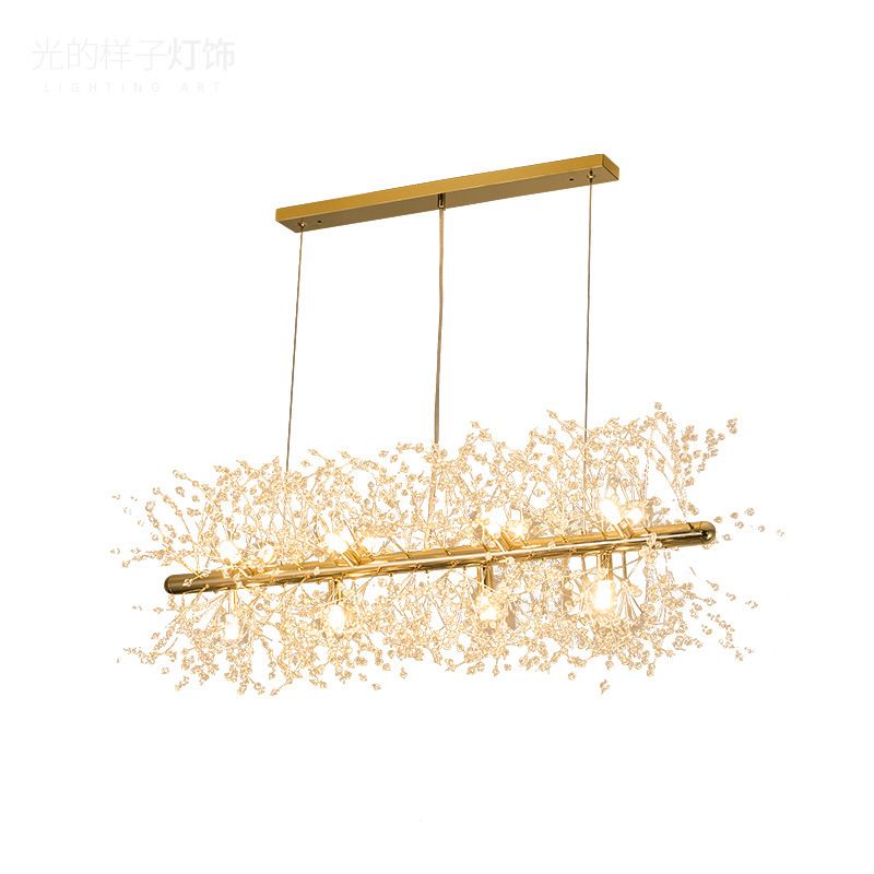 Firework Island Lighting Fixtures Crystal Minimalism Pendant Lighting Fixtures for Restaurant
