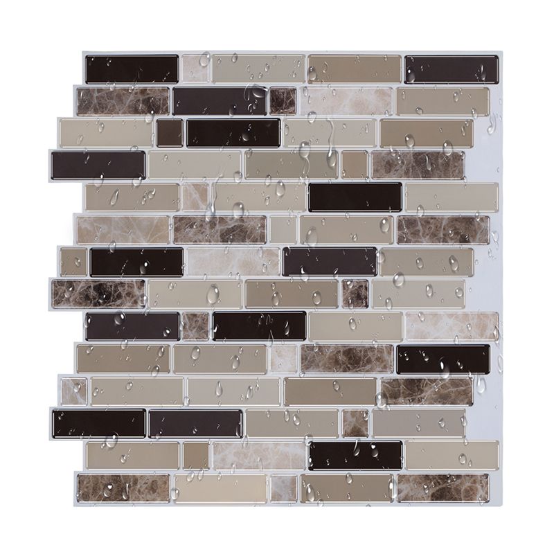 Rust Faux Brick Mosaic Wallpapers Brown Self-Adhesive Wall Covering for Accent Wall