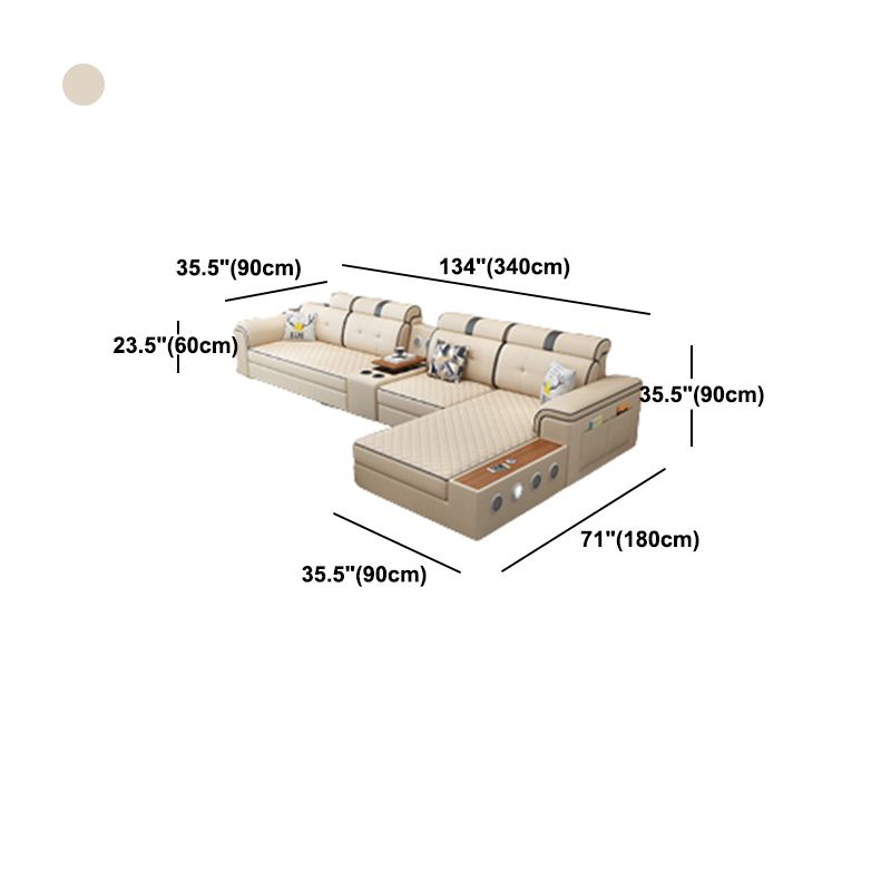 Modern Faux Leather Sofa Stain-Resistant Pillow Top Arm Furniture Sectionals