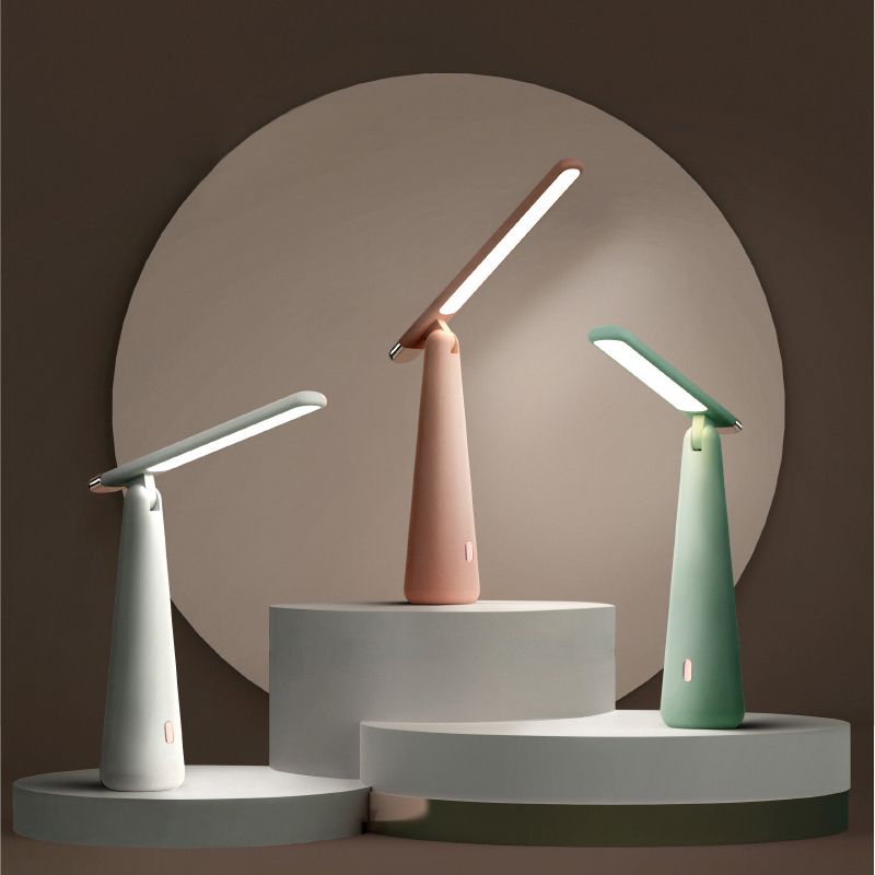 Tapered Collapsible LED Table Lamp Nordic Macaroon Style Dimmable Nightstand Light