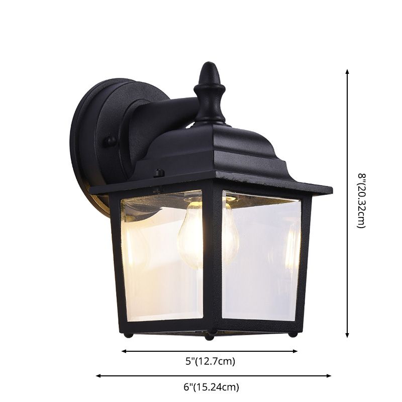 Glasschattierte Wandleuchte Lampe Industriestil Außenleuchte in Schwarz