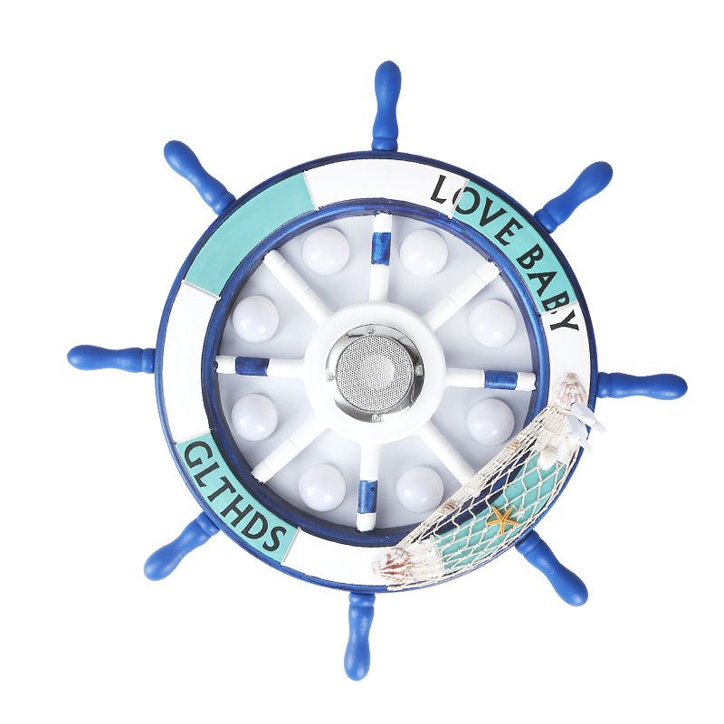 Plafonnier LED bleu en métal pour enfants, luminaire de plafond pour chambre d'enfant