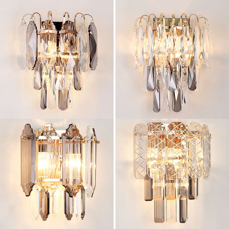 Unique Shape Wall Light Fixture Modern Crystal Wall Mounted Lighting for Living Room