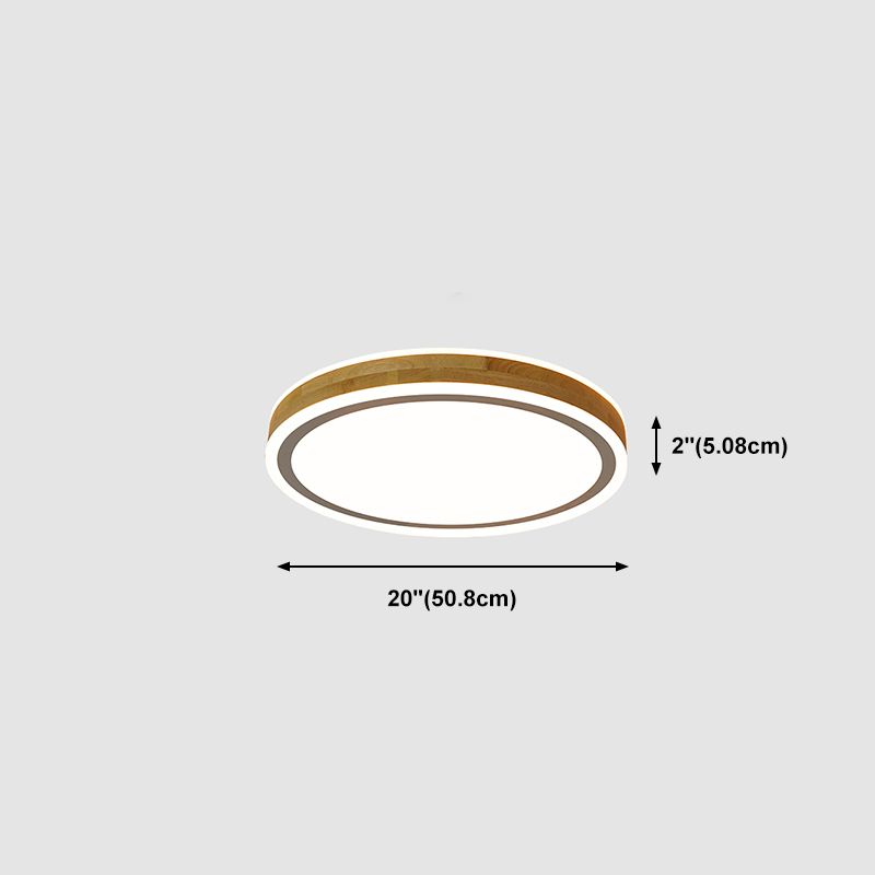 Plafonnier LED moderne en bois rond encastré plafonnier