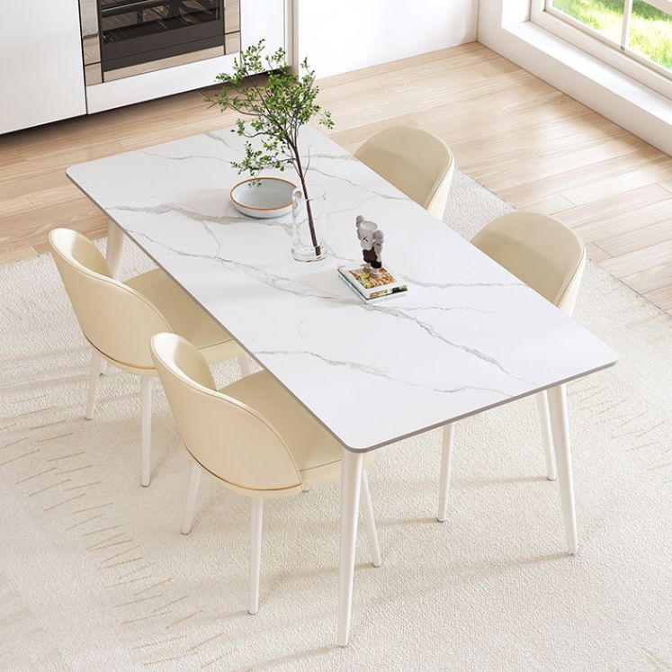 Modern Rectangle Stone Dining Table 1/2/5/7 Pieces Dining Set for Dining Room