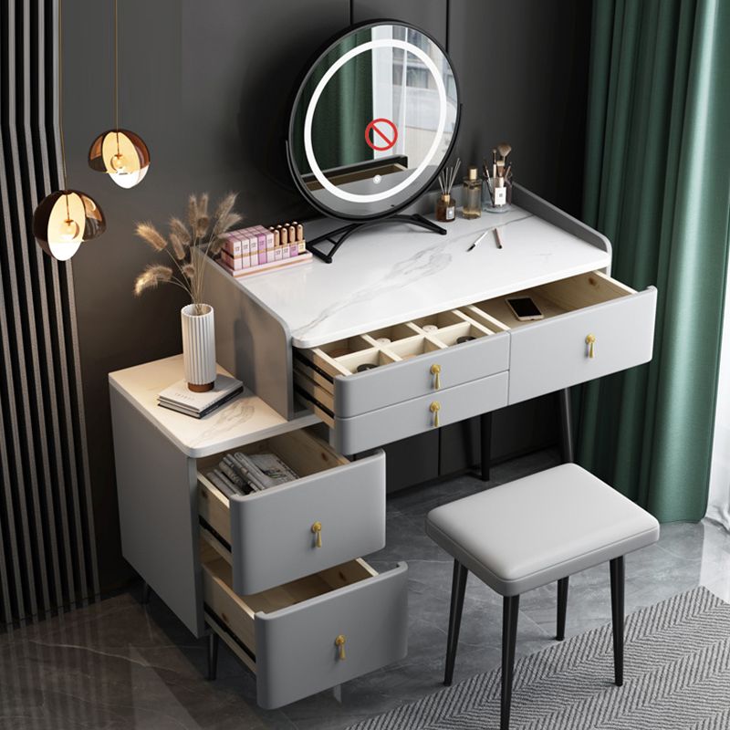 Bedroom Make-up Vanity 31.1" High Modern Dressing Table in Gray