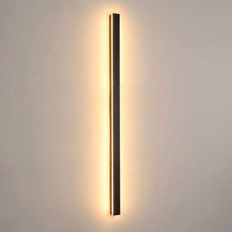 Éclairage mural en métal linéaire Style moderne 1 Éclairage mural d'éclairage en noir