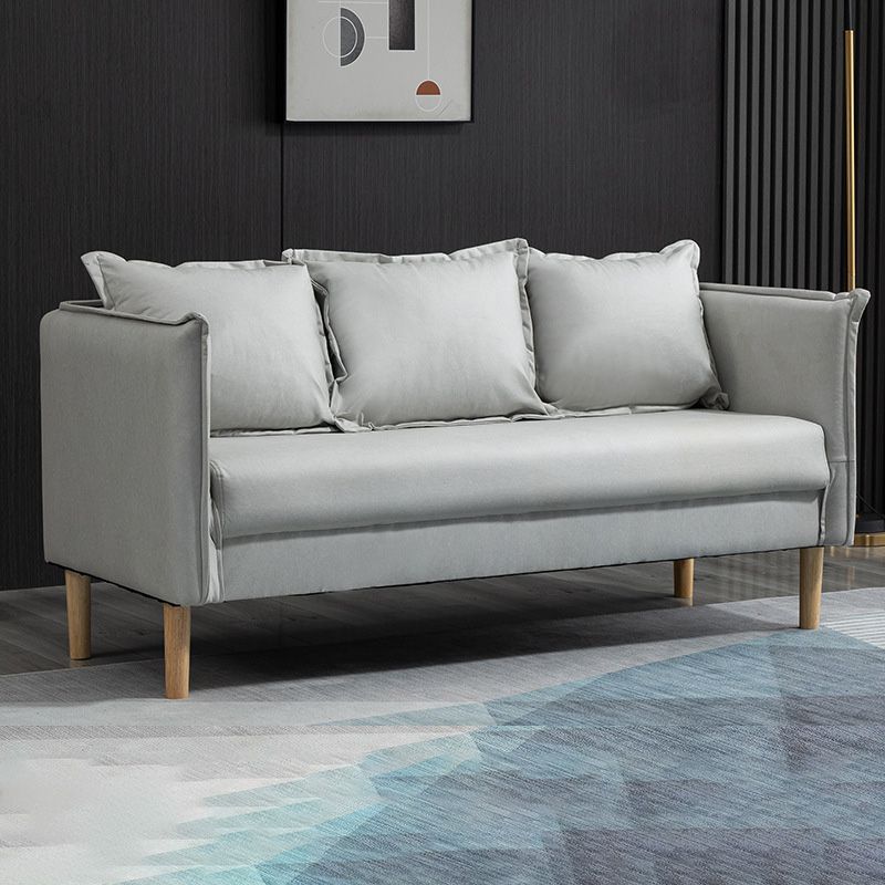 Square Arm Sofa 25.59" D x 26.371" H Faux Leather Sofa for Living Room