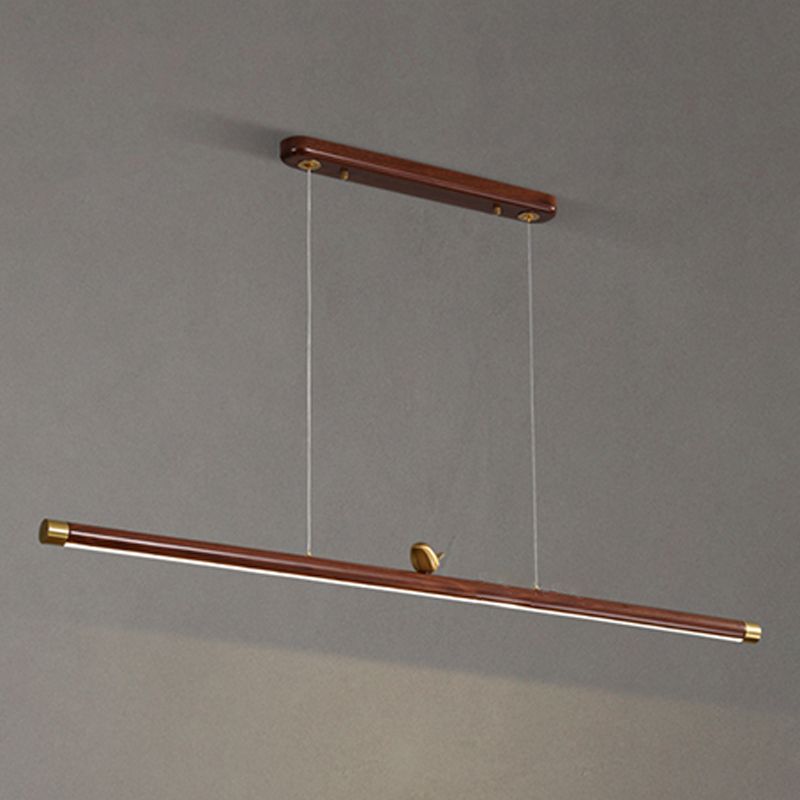 Modern Pendant Lighting Island Spherical Hanging Island Light Wood 1-Light