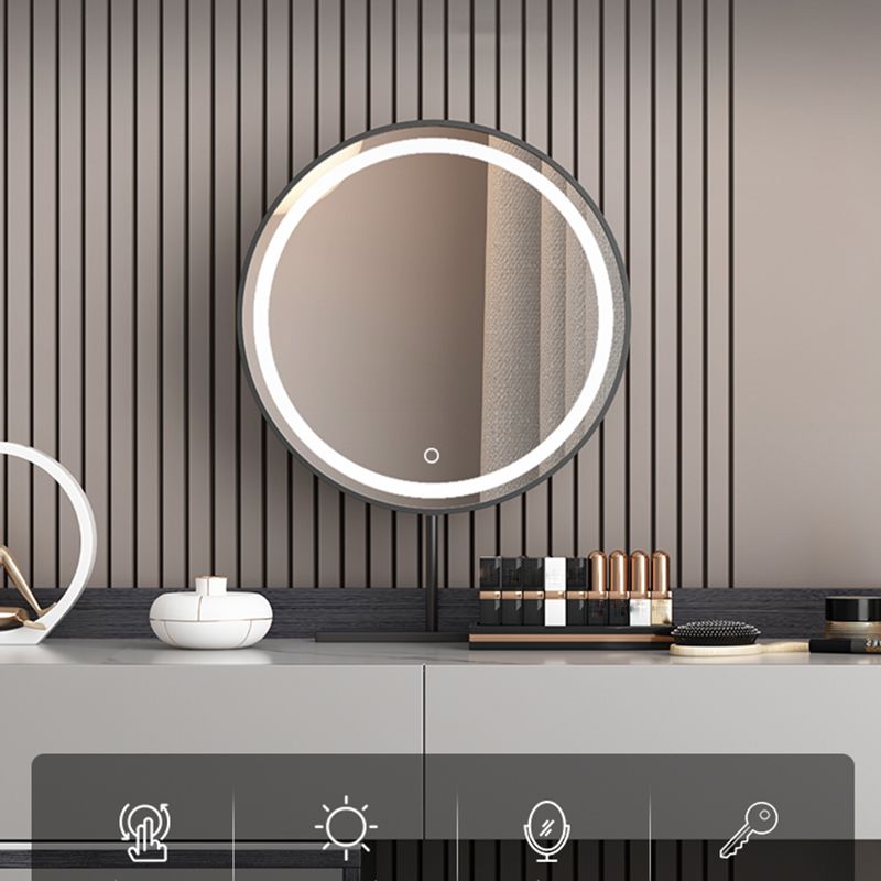 Contemporary Stone Makeup Vanity 4-Drawer Vanity Set with Standing Mirror