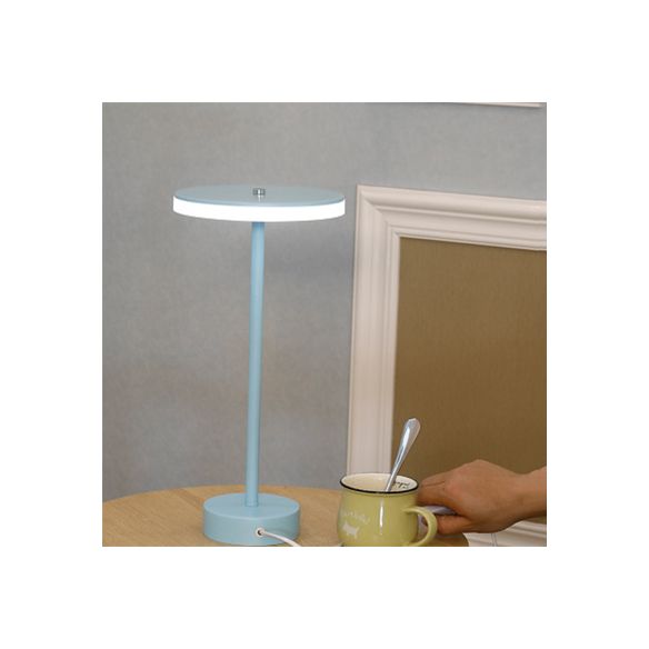 Macaron Style Rounded Table Lamp Acrylic LED Living Room Table Lighting in Blue/Green, Warm/White Light