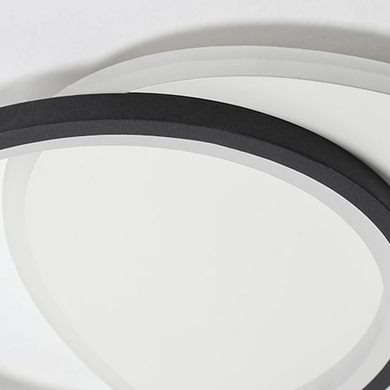 Lámparas de techo de anillo negro, lámparas de techo de metal LED simples, incrustadas