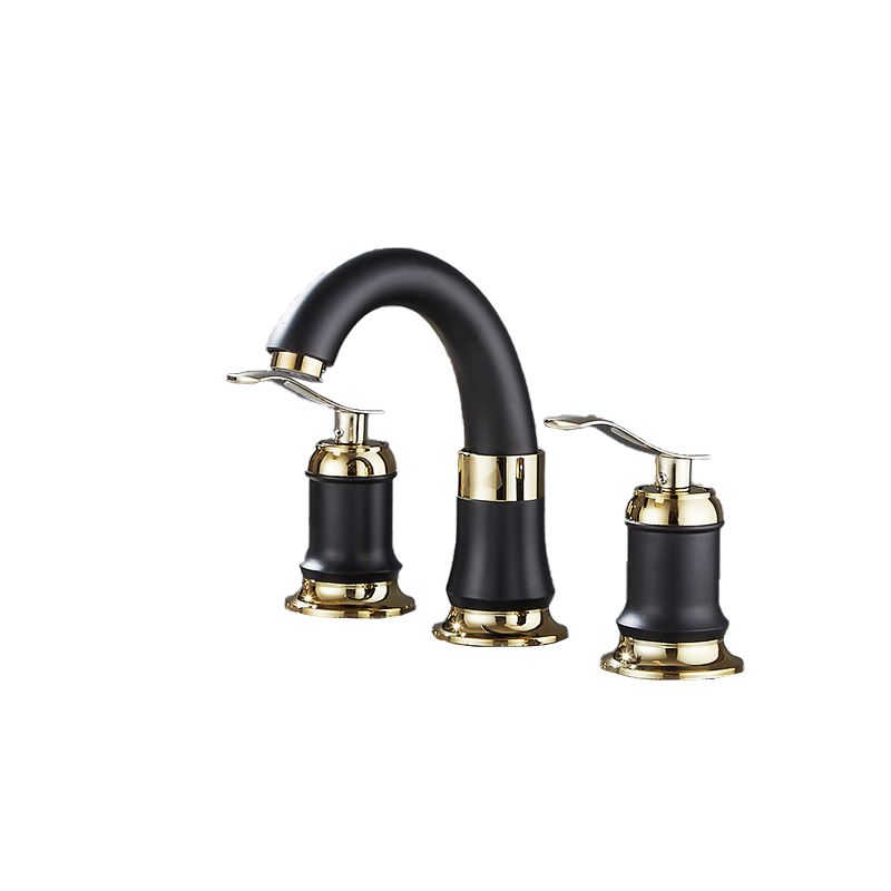 Contemporary Vessel Faucet Copper 2 Handles Low Arc Vessel Faucet for Home