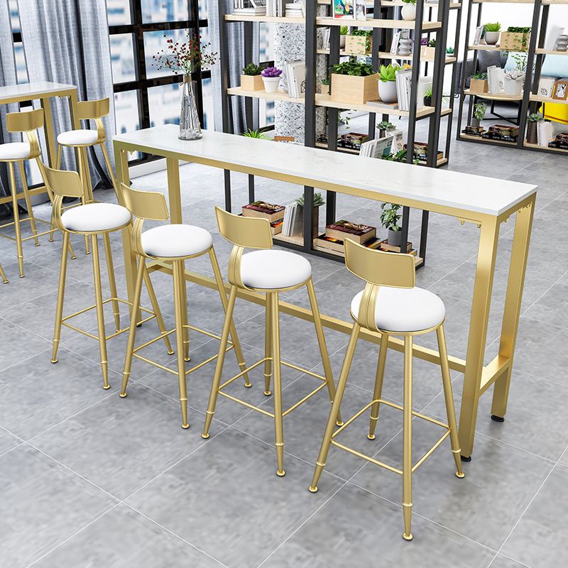 Glam Pub Table Set 1/2/4 Pieces Faux Marble Bar table with Backless Stools