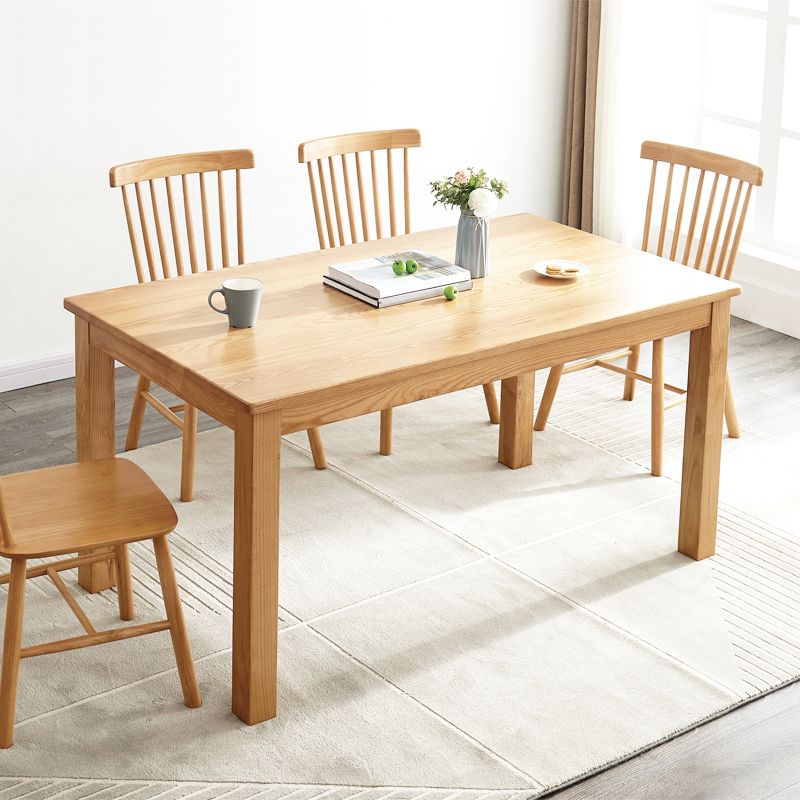 Table à manger rectangulaire de Style milieu du siècle, table à manger en bois massif pour la maison