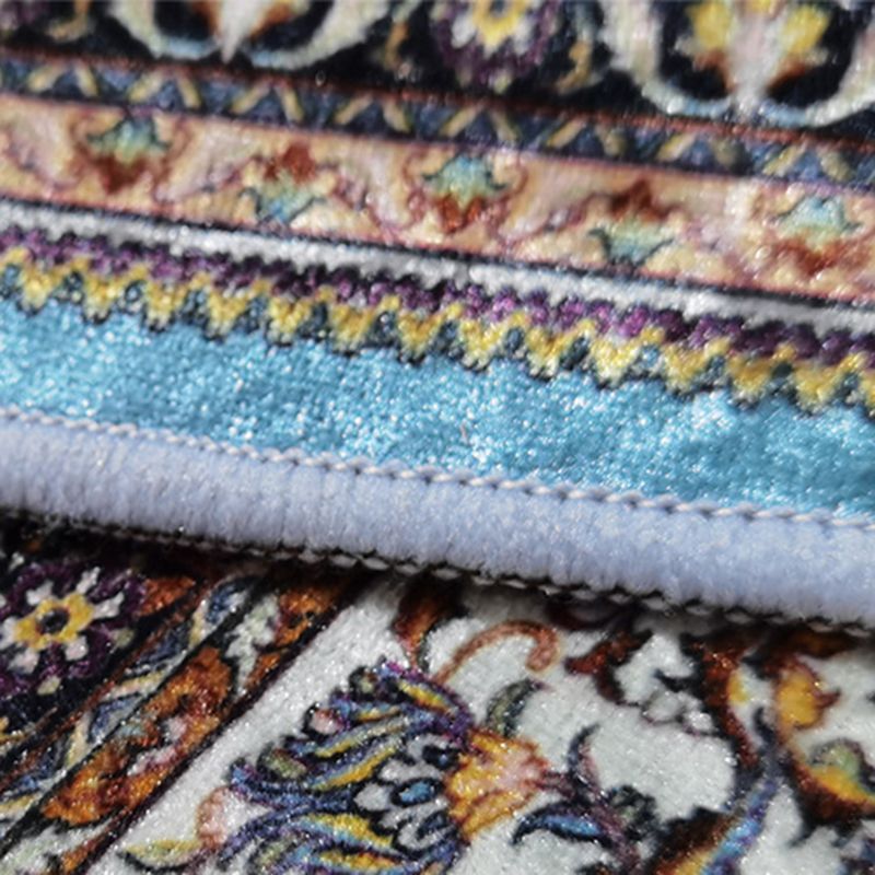 Zwart vintage Trug Blending grafisch medaillon tapijt wasbaar vloerkleed voor de woonkamer