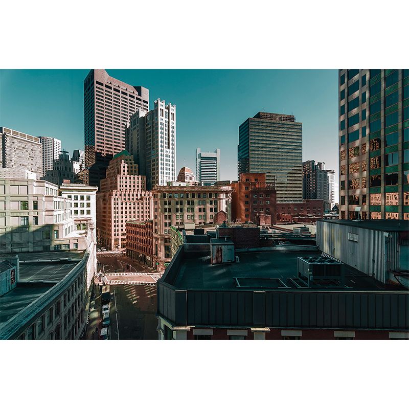 Photography Horizontal City Wall Mural Decal Moisture Resistant for Home Decor