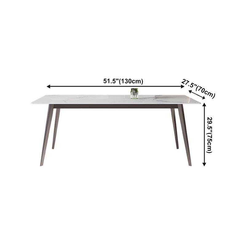 Mesa de comedor moderna resistente a los rasguños Mesa rectangular de piedra sinterizada con 4 patas Base