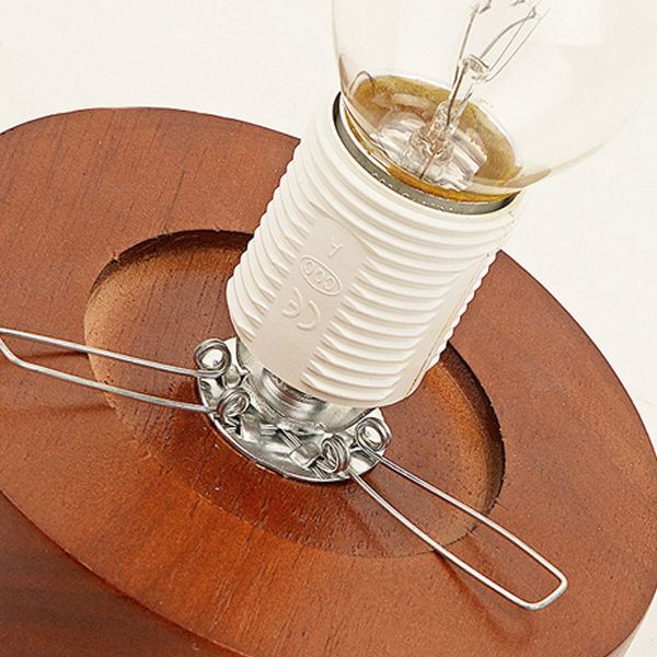 Lámpara empotrada geométrica moderna de madera, 1 luz, montaje empotrado en marrón