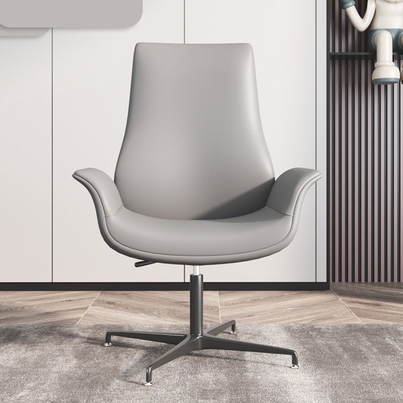Modern Upholstered Office Chair Fixed Arm Task Chair with Steel Base