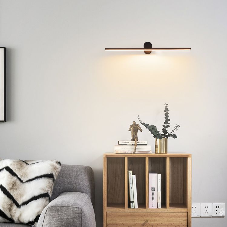 Modern Minimalist Style Linear LED Bathroom Vanity Light Fixtures Metal Vanity Wall Light Fixtures in Black Finish