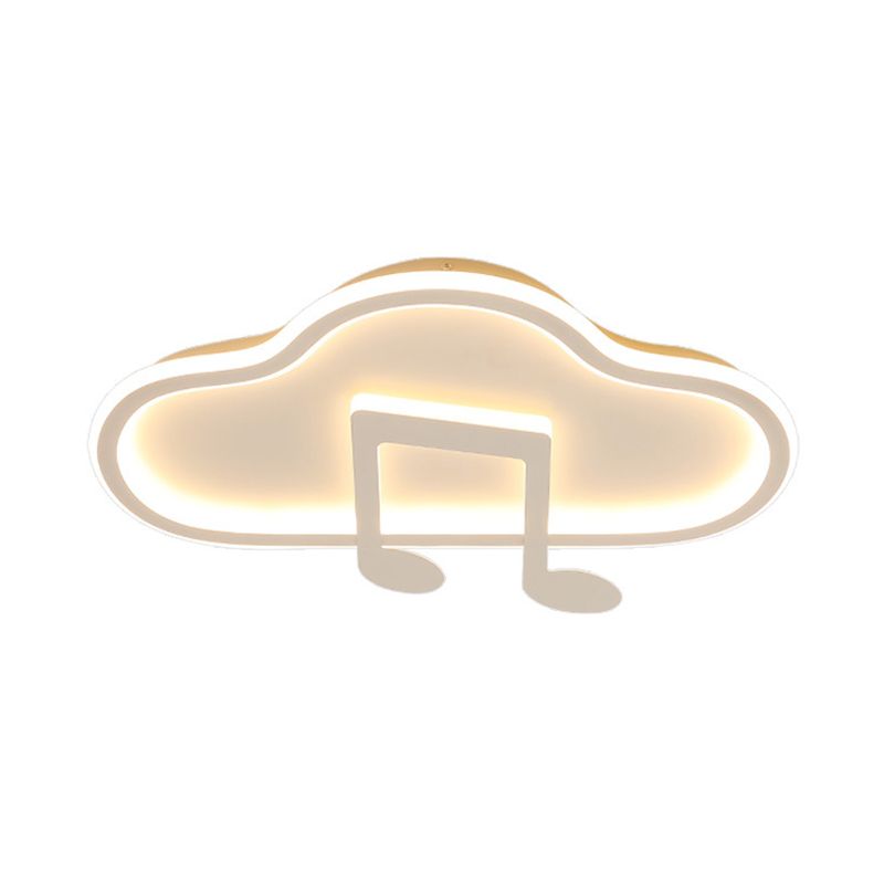 White/Pink Cloud Flush Light Fixture Creative Kids 19.5 "/23.5" Wide LED acrílico de montaje de techo de acrílico en luz cálida/blanca