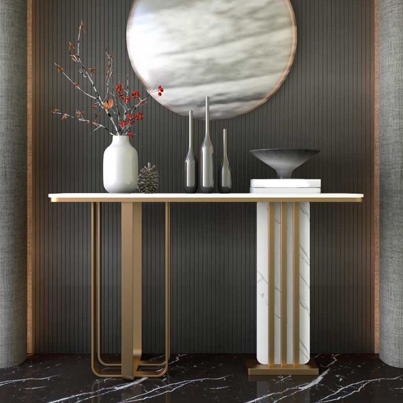 Contemporary Console Accent Table Antique Finish Sofa Console Table