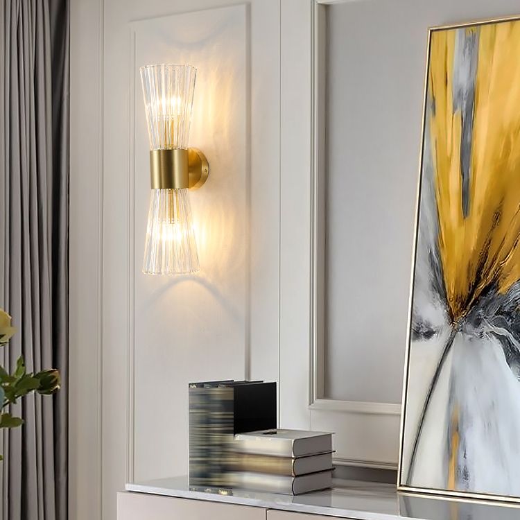 Crystal Funnel Wall Sconce Lights Modern Style 2 Lights Wall Mounted Lamps