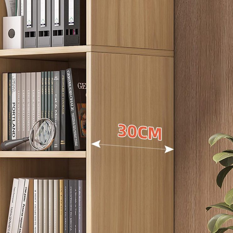 Brown Modern Style Bookshelf Closed Back Wood Bookcase for Home
