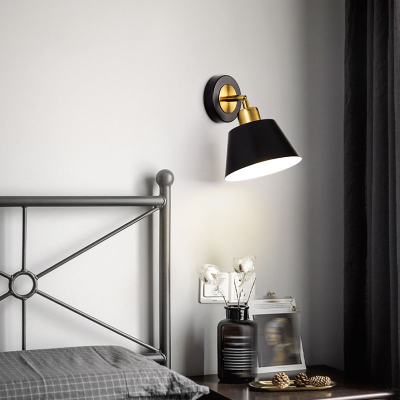 Modern Simple Iron Wall Light Bowl Shape Adjustable Wall Lamp for Living Room