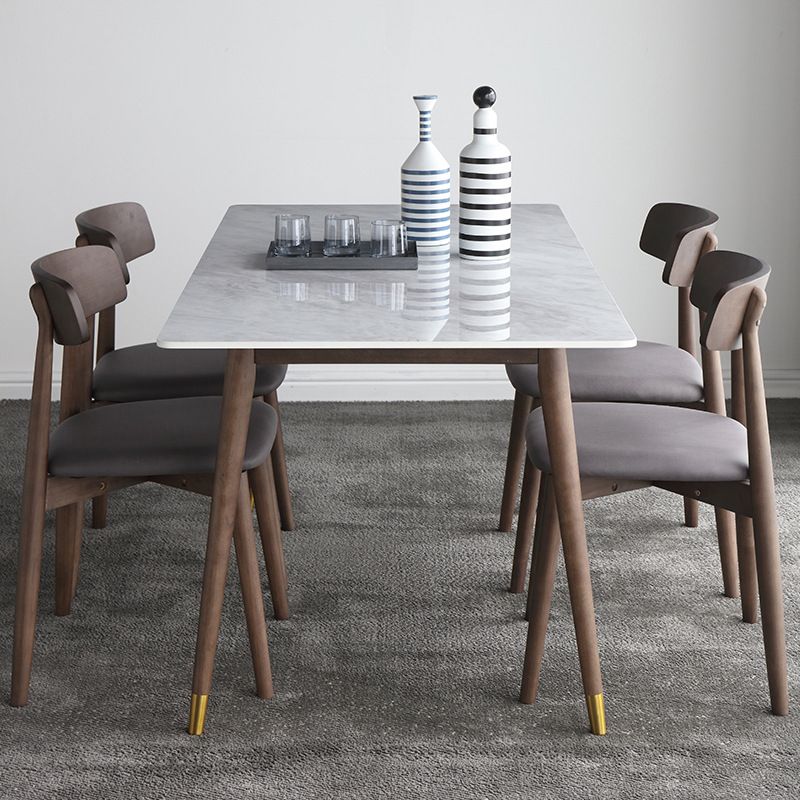 Minimalist Traditional Height Sintered Stone Dining Table Rectangle Dining Set For Home