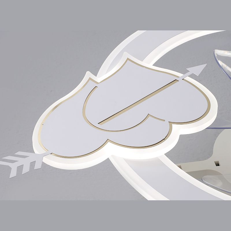 Minimalist Circle Flush Deckenventilator Metall Schlafzimmer LED Semi Flush Mount Light mit Fernbedienung