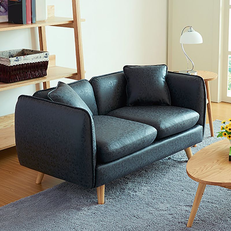 Tuxedo Arm Sofa Nordic 30.31" D x 25.2" H Faux Leather Seating