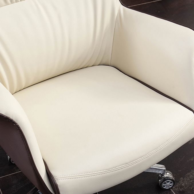 Modern Faux Leather Executive Chair High Back Armless Swivel Chair